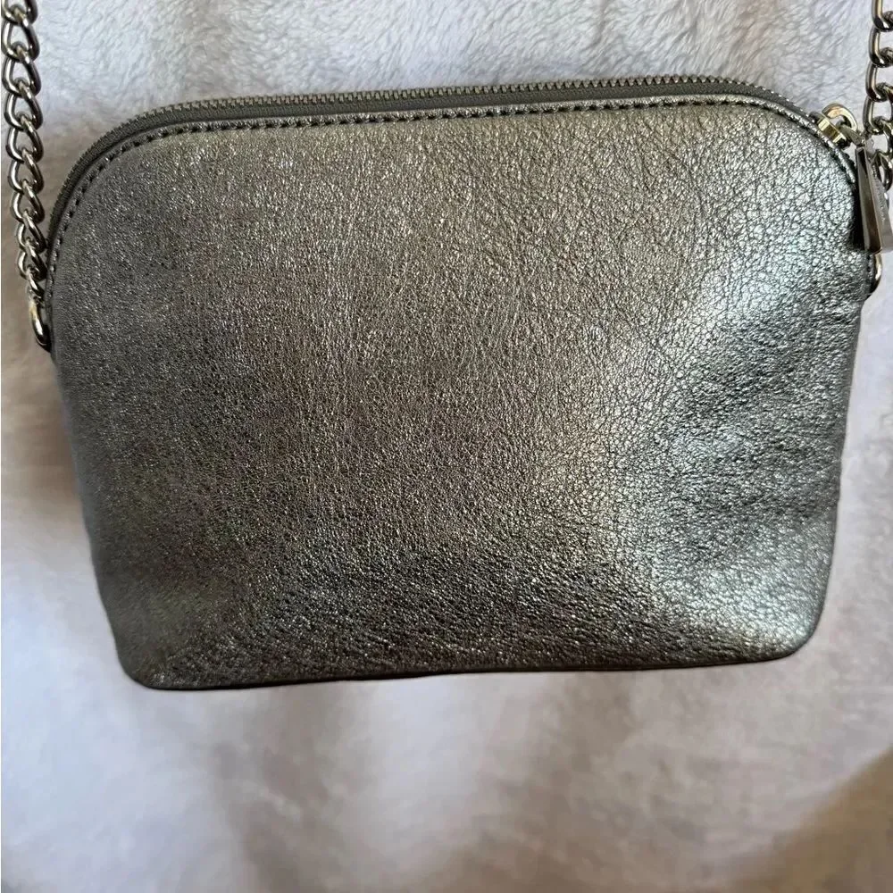Michael Kors Silver Metallic Crossbody Bag